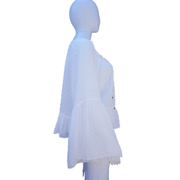 ULLA JOHNSON WHITE SWISS DOT PEASANT SHIRT - Picture 5 of 8